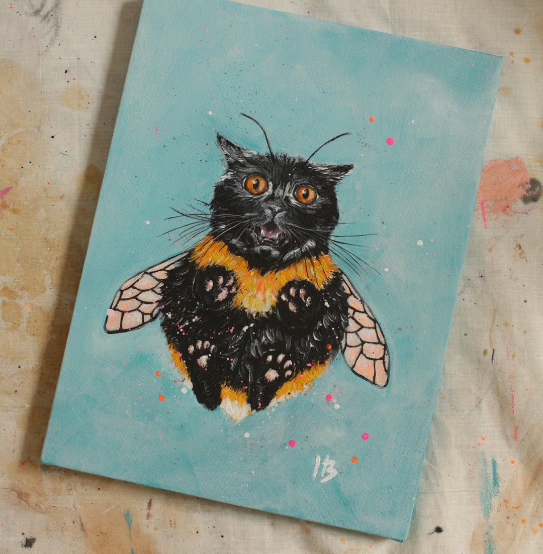 Funny Cat Painting Original Art Etsy Funny Cat Painting Original Art Etsy