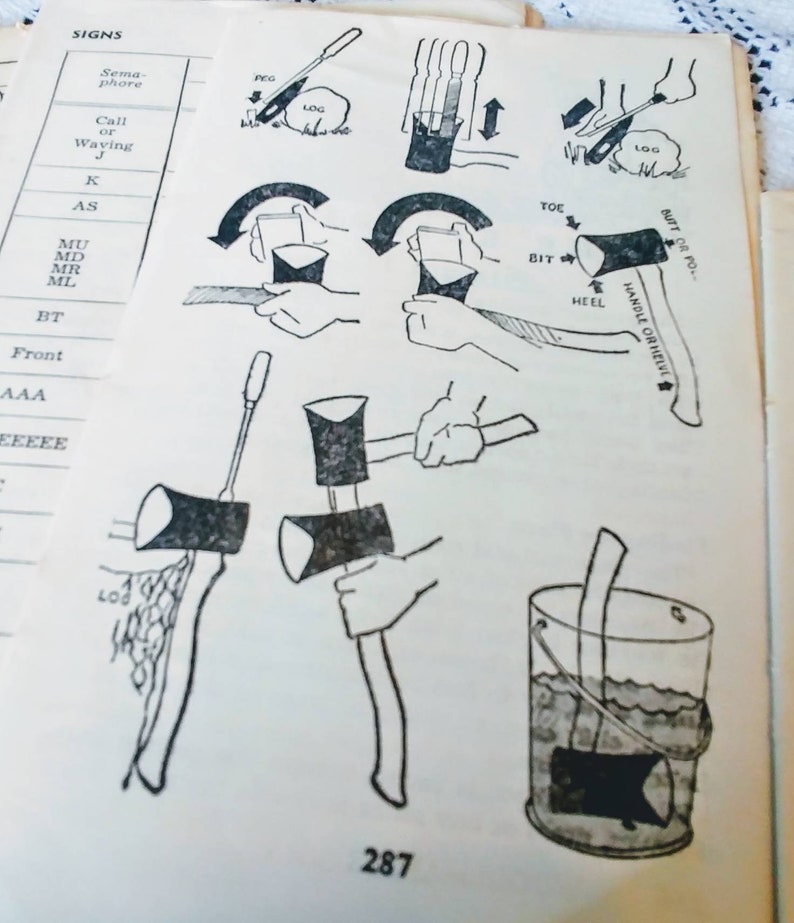 1940/'s Scout Leader Handbook double pages for crafting!