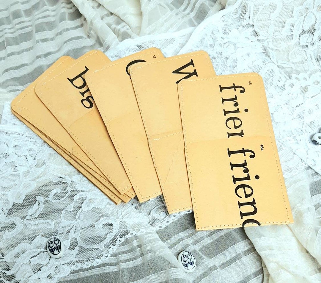 Vintage Flash Cards Sewn Pockets Etsy
