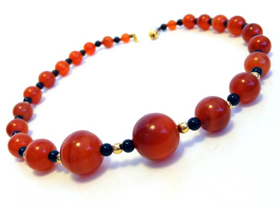 Red Coral 6.0 - 15.5 mm Choker Necklace Separated… - image 1