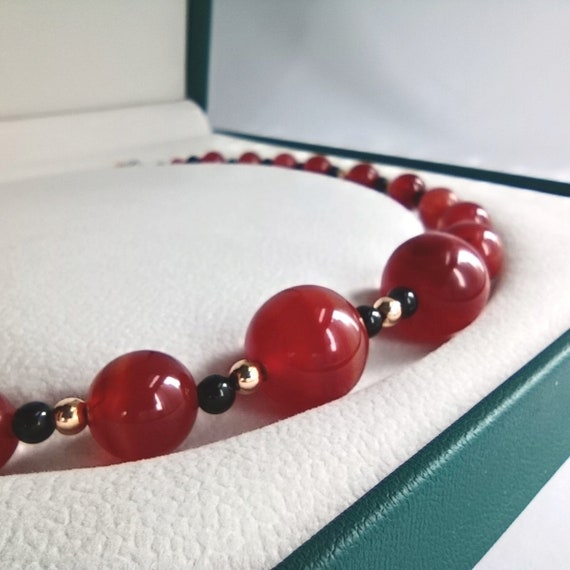 Red Coral 6.0 - 15.5 mm Choker Necklace Separated… - image 9