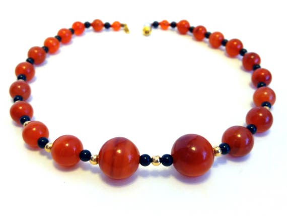 Red Coral 6.0 - 15.5 mm Choker Necklace Separated… - image 3