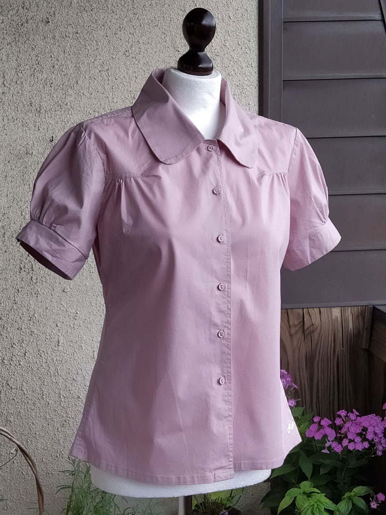 Vintage Dusty pink shirt with puffy sleeves Rinascimento | Etsy