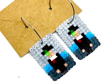 Pearl buckles - Pixel art - Hama Mini - Pop art - Fancy earrings - Earrings - Magritte Creoles