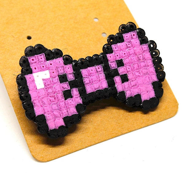Broche en perles - Pixel art - Hama Mini - Geek - Broche - Noeud Papillon