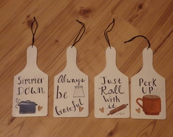 Kitchen Signs, Perk Up, Just Roll With It, Simmer Down, Be Grateful,  House Warming Gifts, Farmhouse Decor, Kitchen Decor