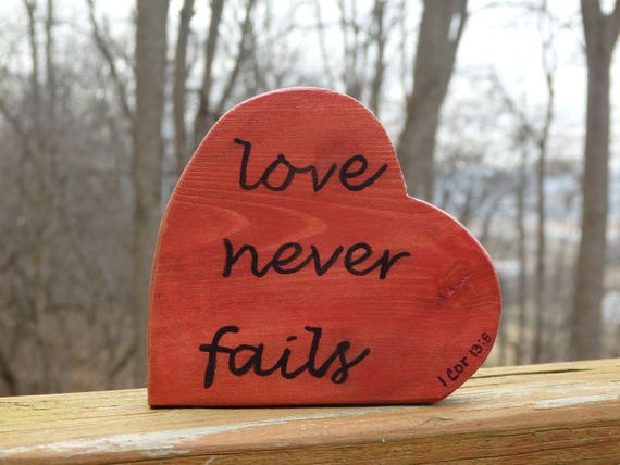 Love Never FailsHeart Shape Sign | Etsy
