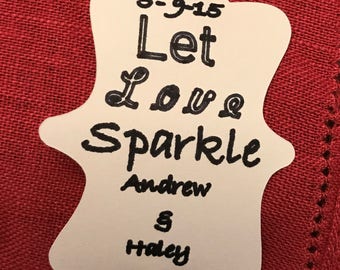 Let Love Sparkle - Wedding Favor - Sparkler Tag - Sparkler Send Off - Wedding Tag - Custom Tag