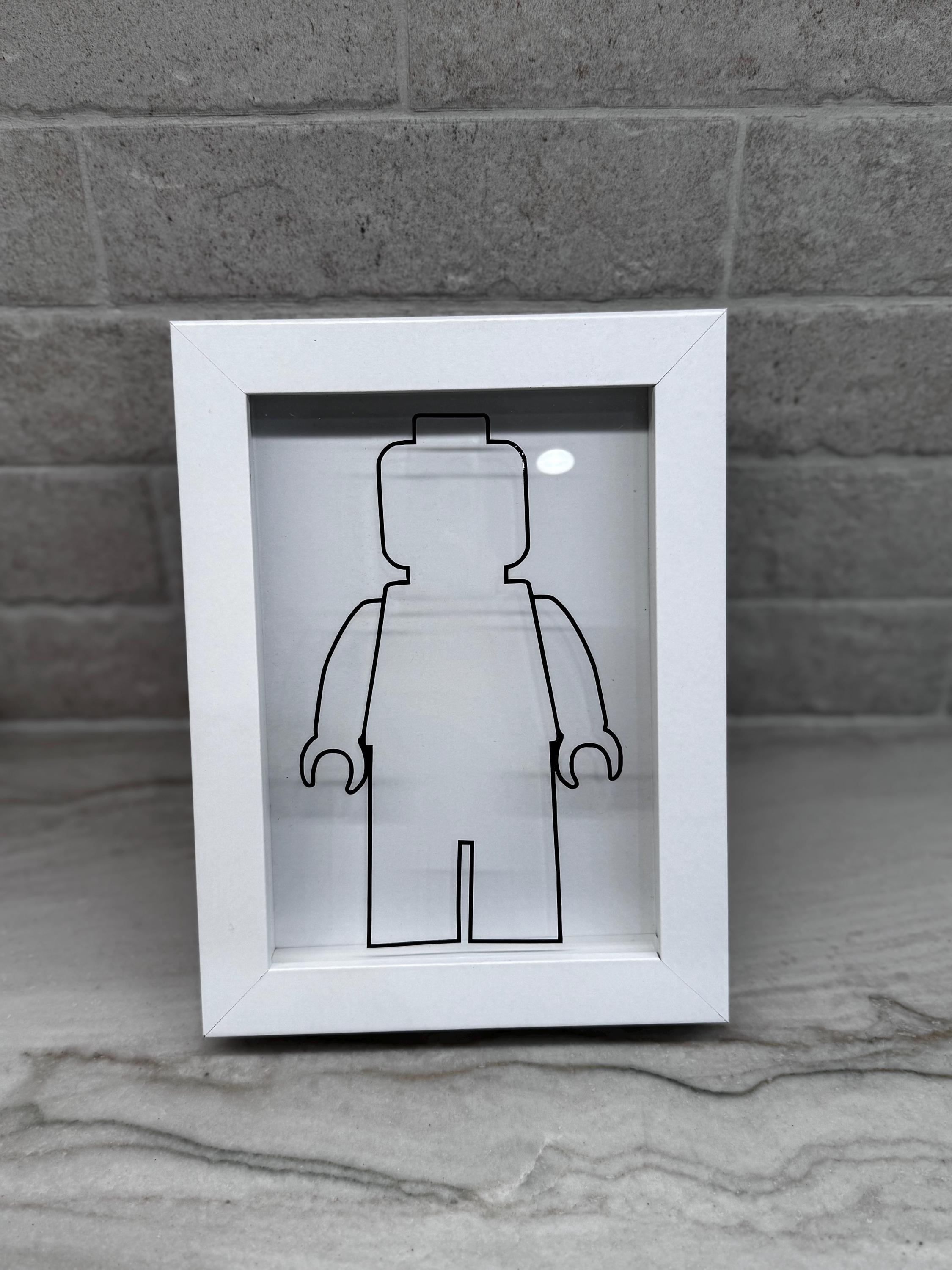Building Block Display - Man Silhouette Shadow Box (5x7) - Block Man ...