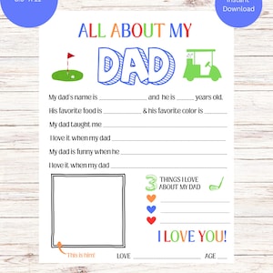 Día del Padre - Todo sobre el golf para papá - Entrevista con un regalo para el Día del Padre de parte de los niños - Cuestionario para papás de golf - Descarga instantánea