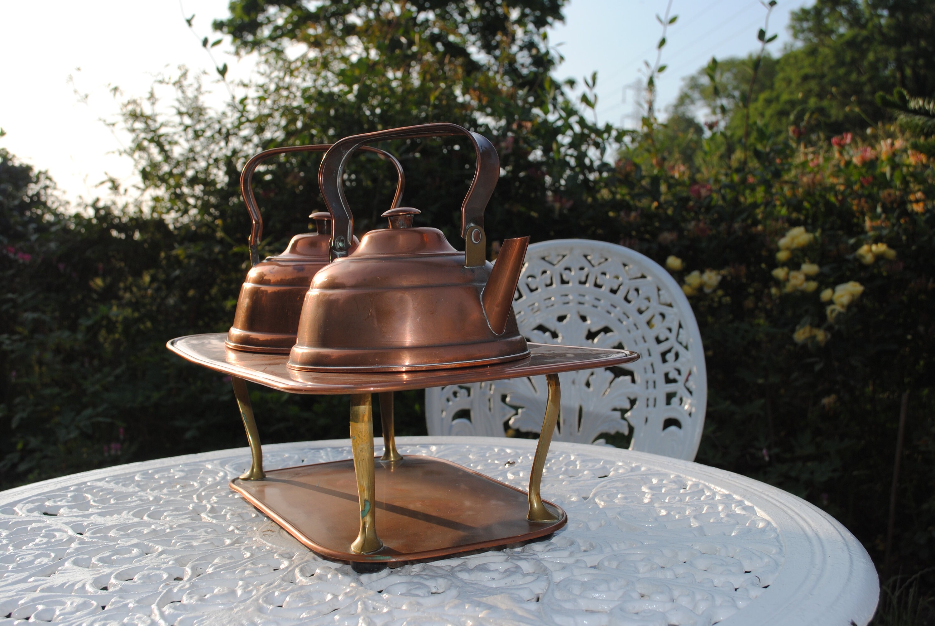 Antique Copper Hotplate With Copper Teapot and Hot Water Pots. Etsy UK