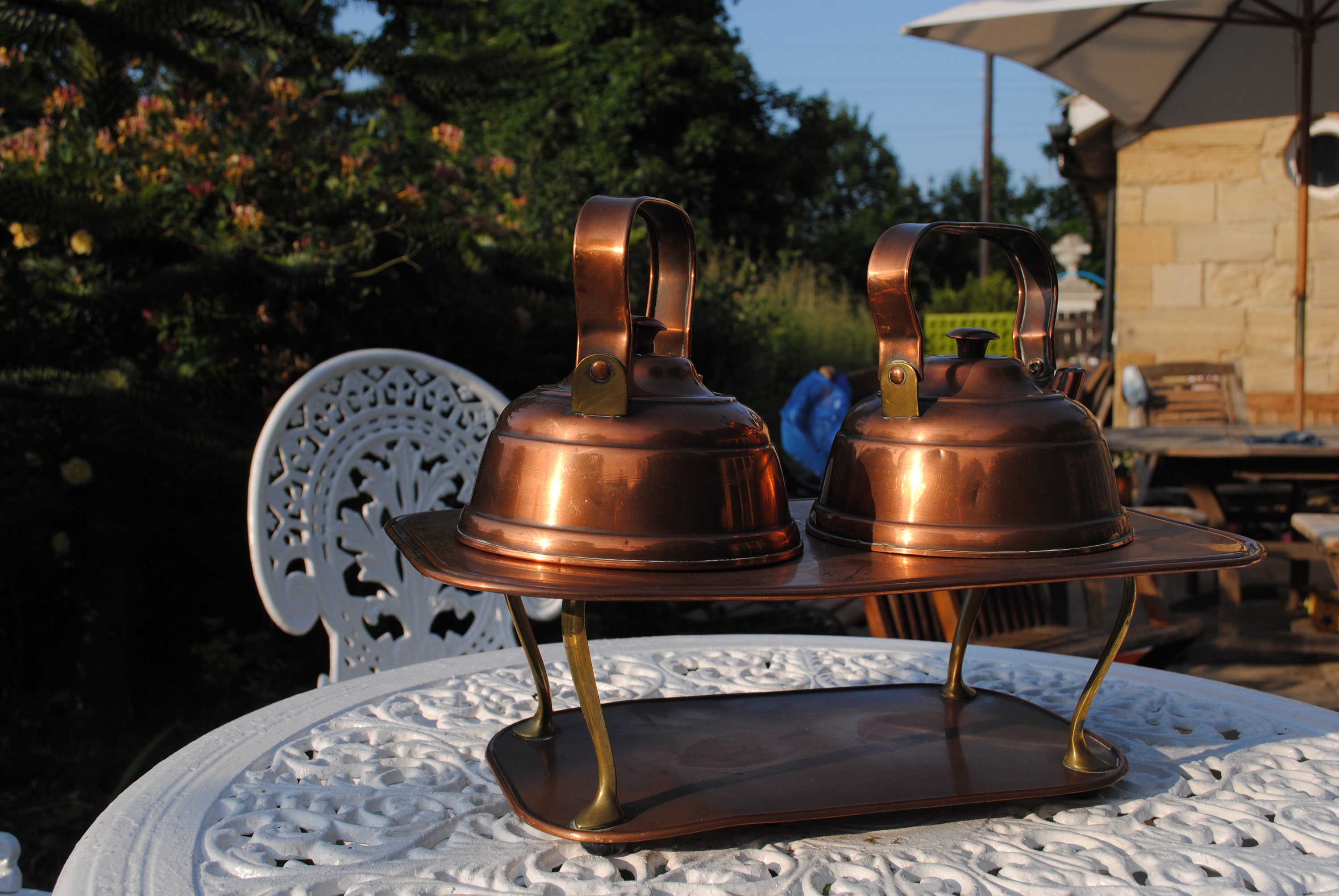 Antique Copper Hotplate With Copper Teapot and Hot Water Pots. Etsy UK