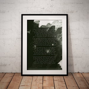 If by Rudyard Kipling Poem Quote Printable | Olive Green