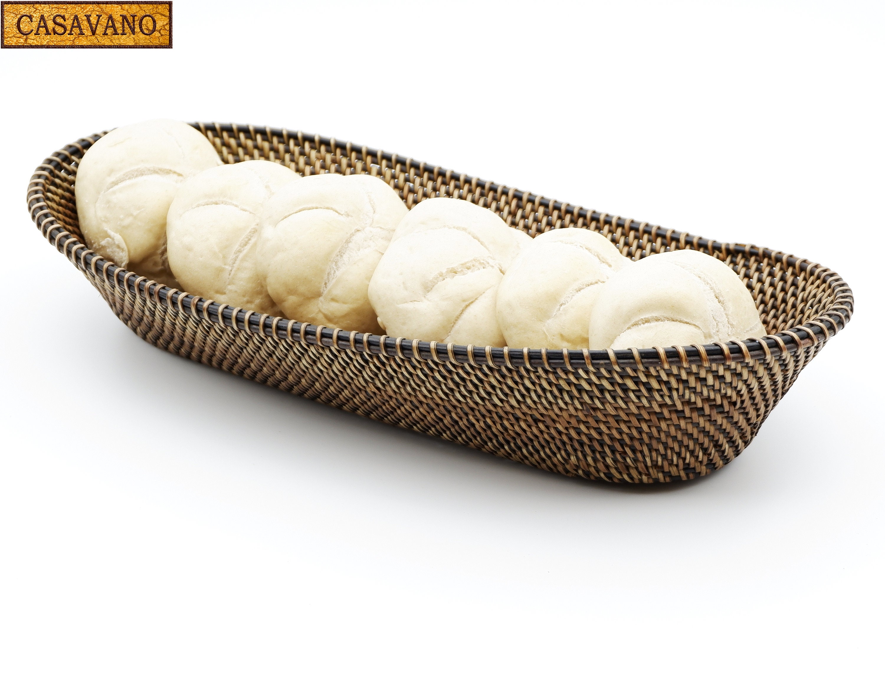 Rattan Bread Serving Basket Handmade From Woven Natural Nito Etsy