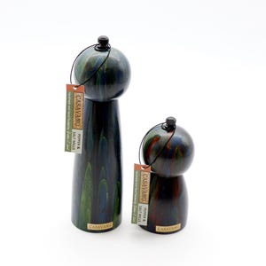 Salt and Pepper Grinders Manufactured from Hardwood with Ceramic Grinder - Handmade and Hand Painted - Decorative Functional Mills - Gift