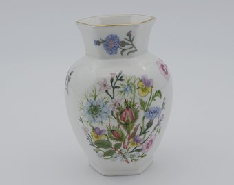Aynsley Wild Tudor Porcelain Vase - English Fine Bone China - Made in England - Hand Made Art Pottery