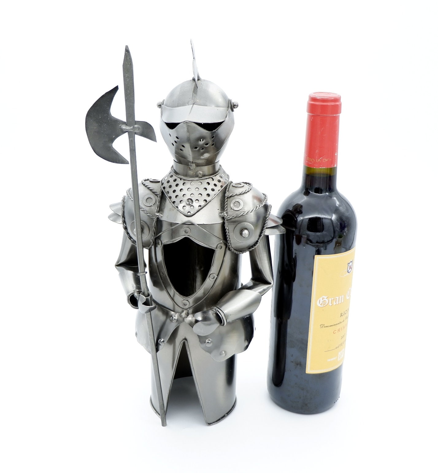 Wine Bottle Holder in Steel Construction Knight in Armour With Pike Edition in Excellent Condition Man Cave Christmas Gift Medievil Etsy