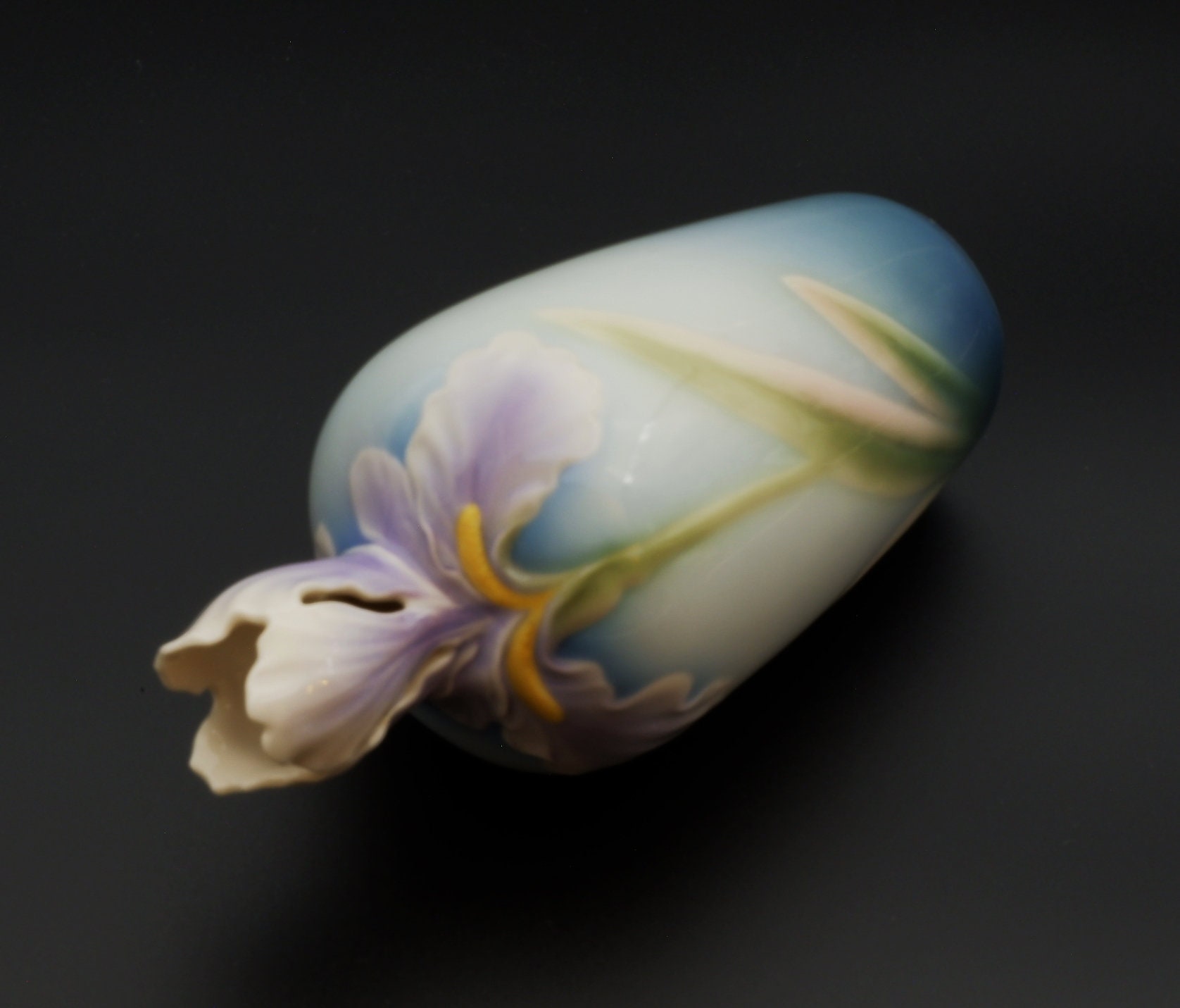 Small Franz Iris Vase Sculptured Design Porcelain Hand Etsy