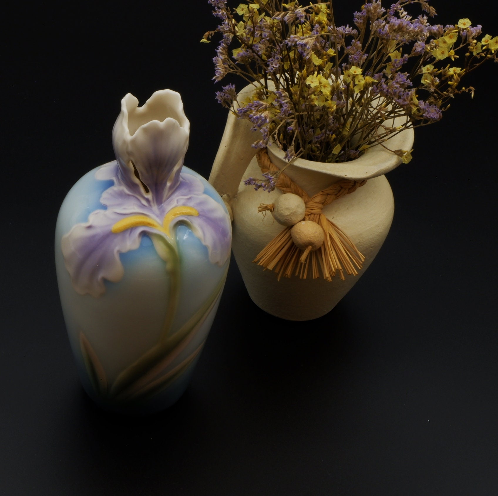 Small Franz Iris Vase Sculptured Design Porcelain Hand Etsy