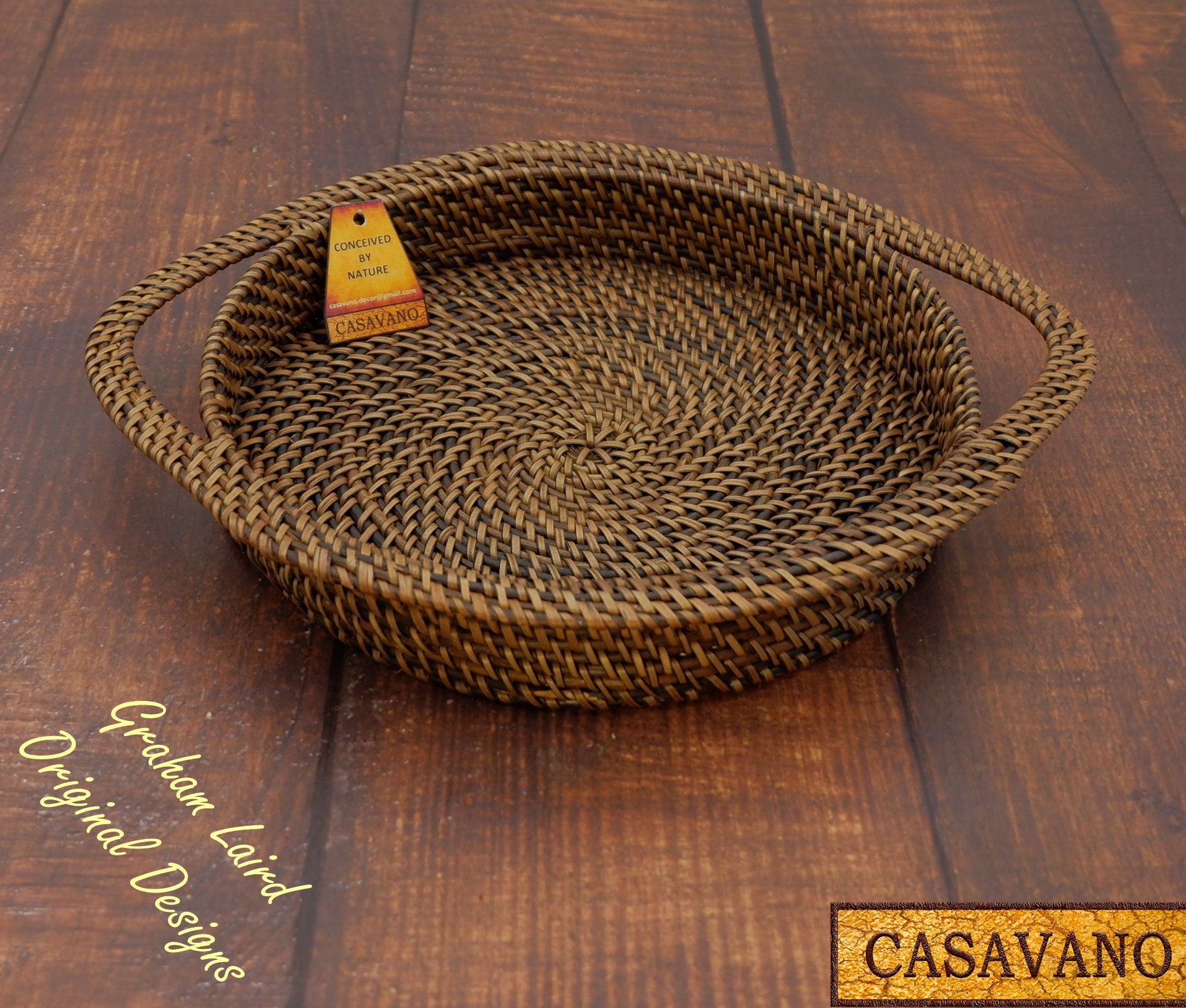 Serving Tray Woven From Nito / Rattan Vines in Rustic Etsy UK