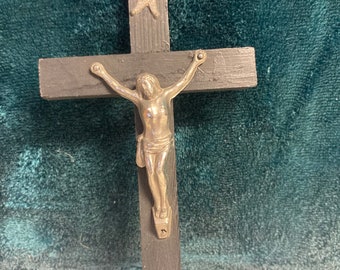 Vintage Crucifix black ebony cross