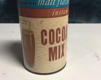 Rawleigh malt flavor instant cocoa mix mix tin container