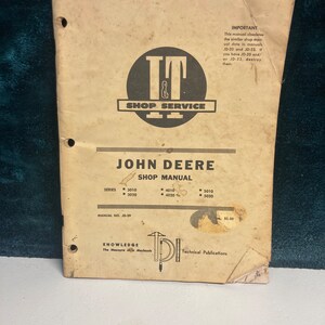 John Deere shop and service manual JD-29
