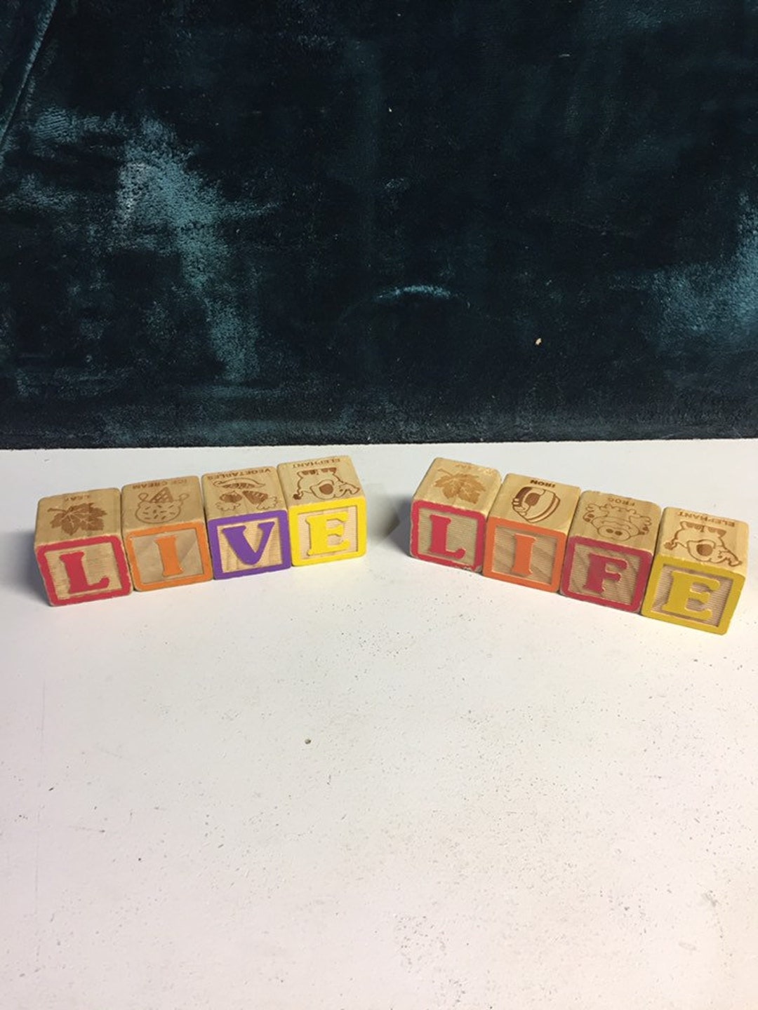 Alphabet Wood Letter Blocks LIVE LIFE (B5) - Etsy