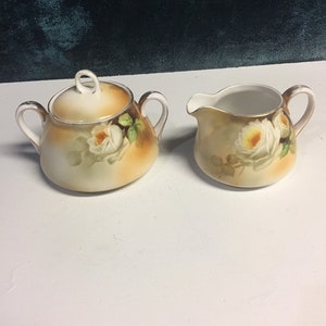 Nippon fine China sugar and creamer set hand painted