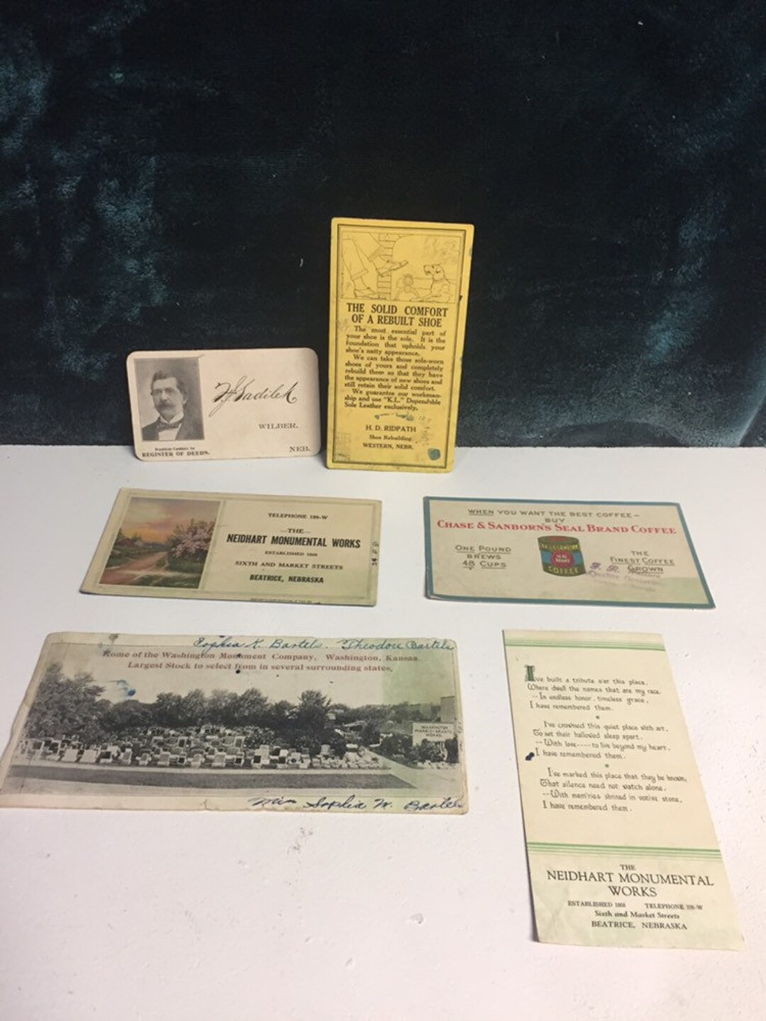 Collection of Ink Blotter Advertising Cards Etsy