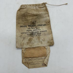 Omaha Welding Company Everything For The Welder Blacksmith And Implement Dealer / parts bag with original parts and tag!