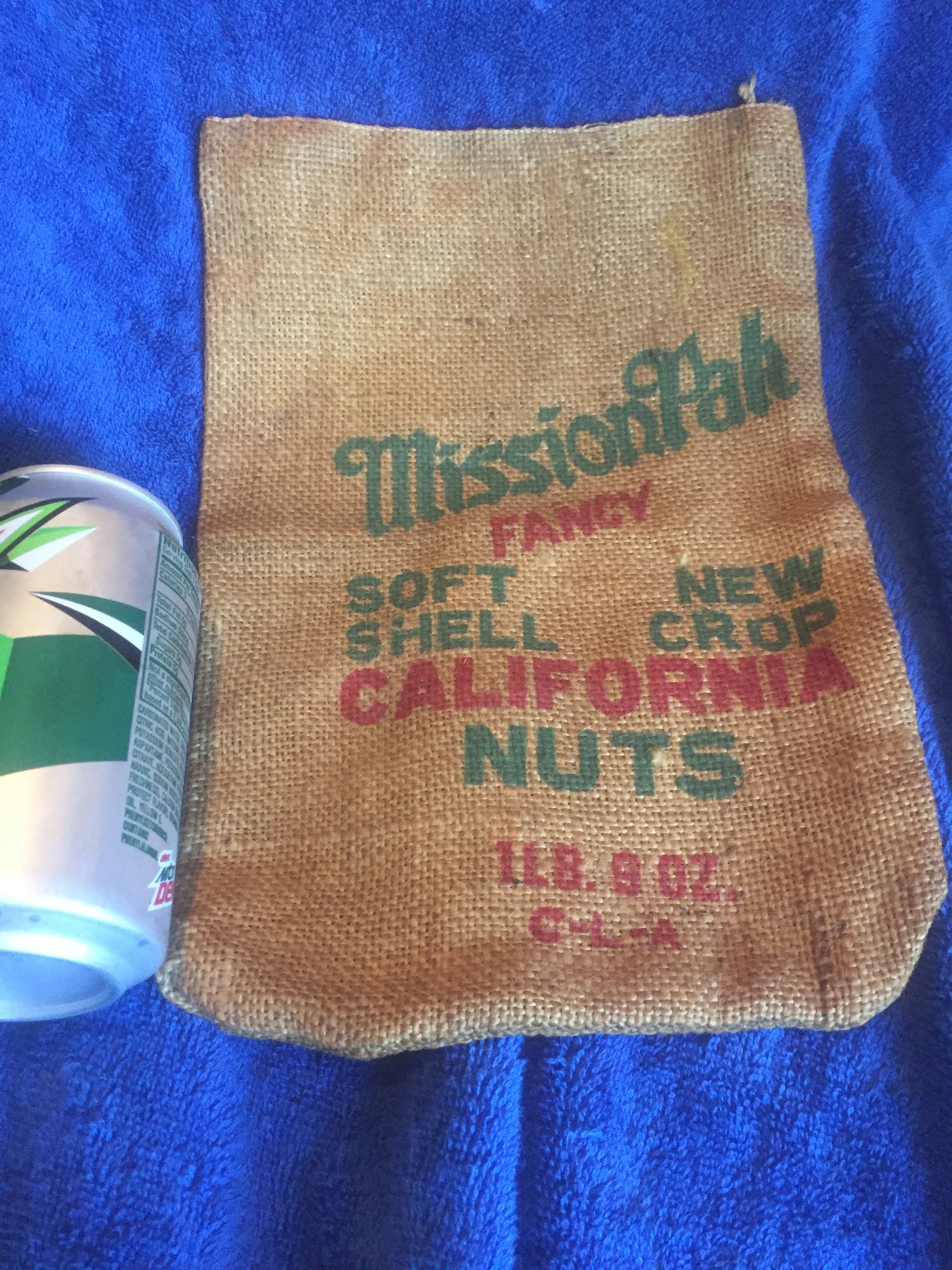 California Nuts Burlap Bag Etsy