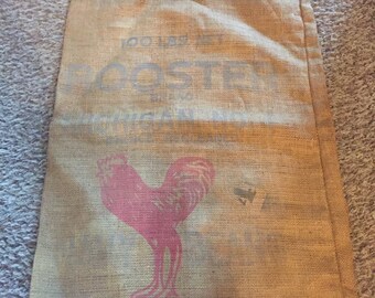 Rooster brand Michigan choice recleaned navy beans Burlap Bag