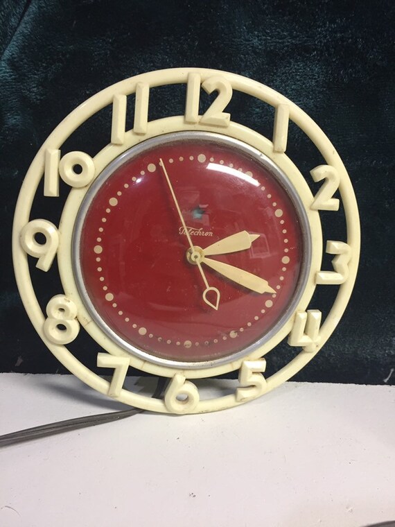 Telechron Electric Wall Clock 1940s Etsy