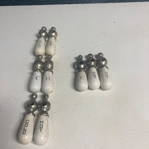 Porcelain door knobs pair of two knobs