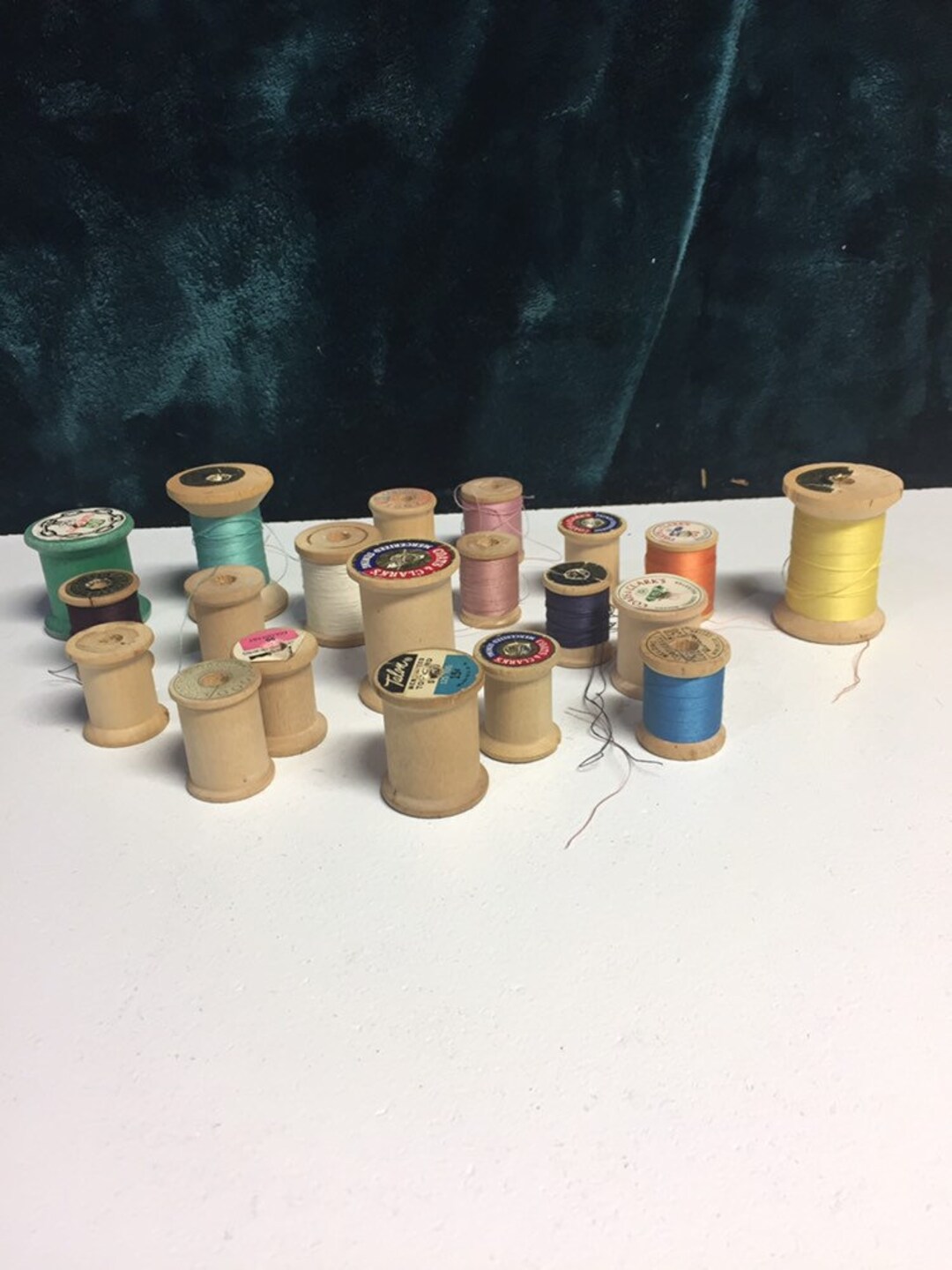 Vintage Wood Sewing / Thread Spools Group of 40 Etsy