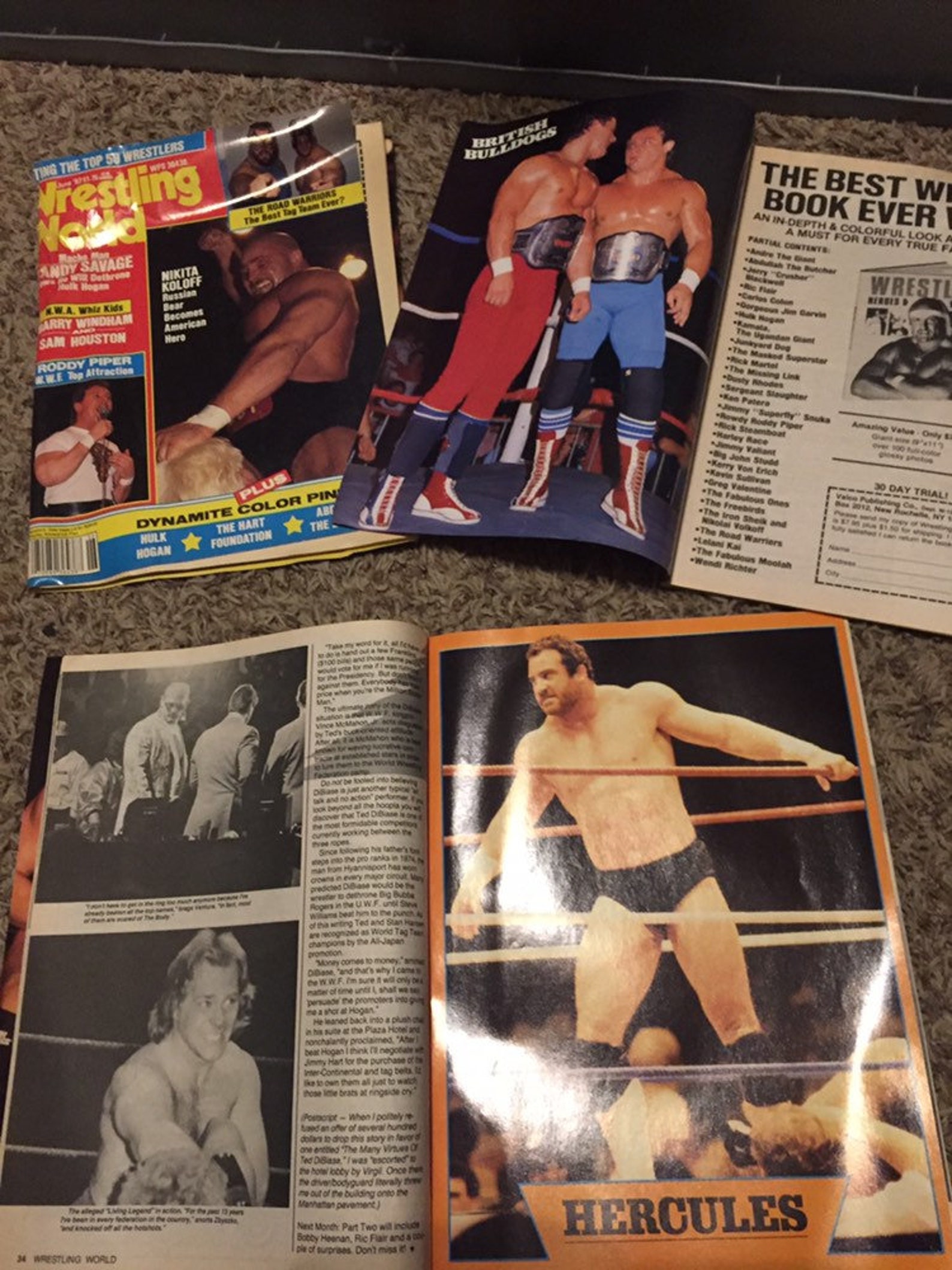 Two 2 Vintage wrestling world 1980s magazines Etsy