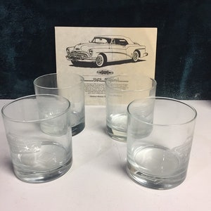 General Motors Corporation 1958 Skylark set of 4 glasses in original cardboard shipping box