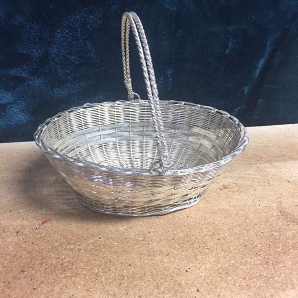 Woven metal basket