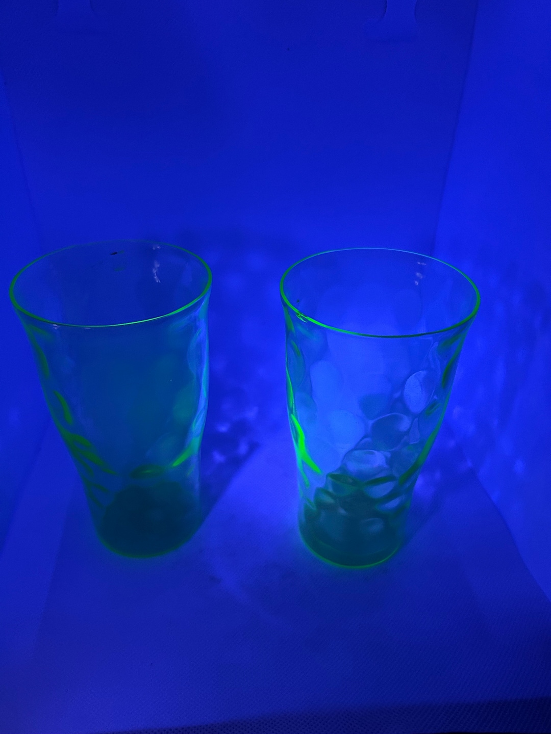 Pair of Uranium Glass Tumbler Glasses - Etsy