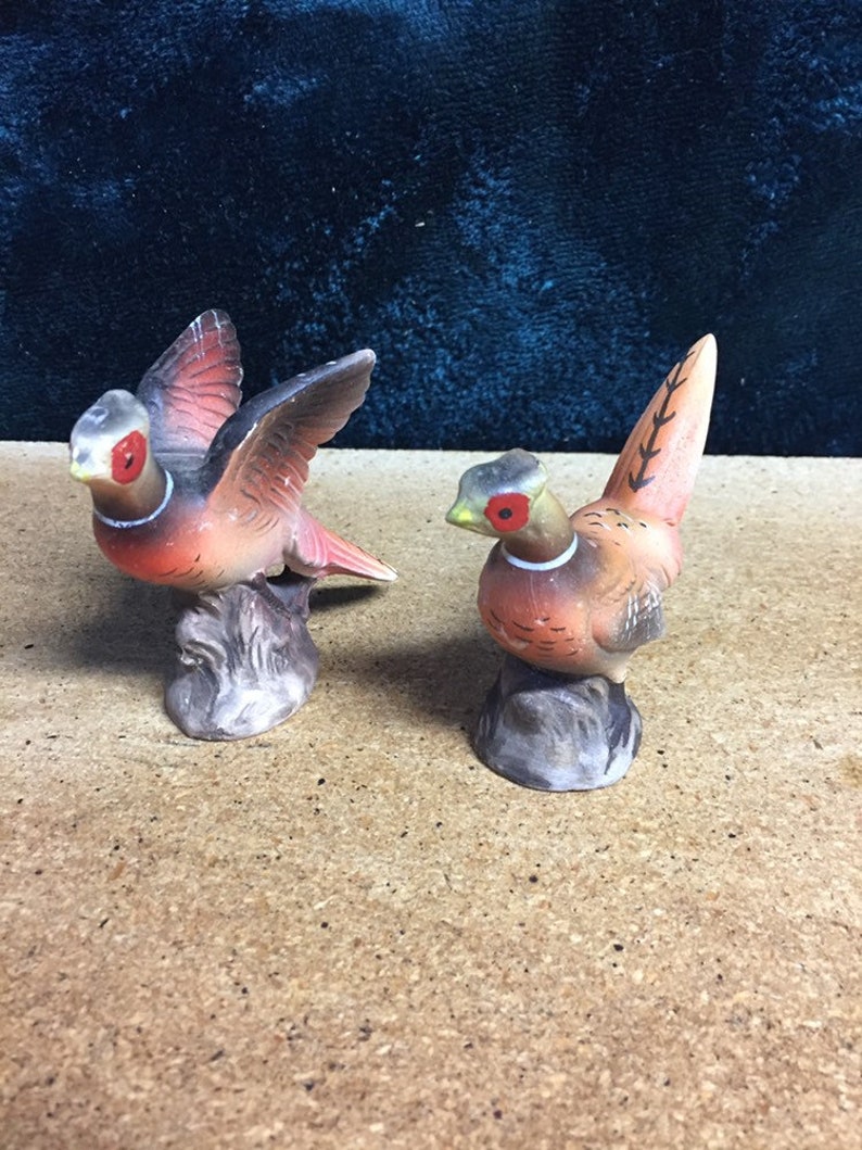 Vintage Pheasant Salt and Pepper Shakers Etsy