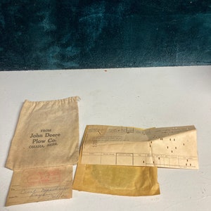 John Deere Plow Company Omaha Nebraska ship safe parts bag with original parts and tag!