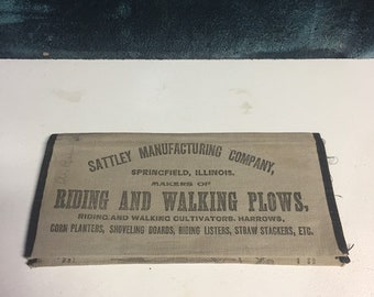 Sattley Manufacturering Company riding and walking plows advertising note pad with calendar 1899