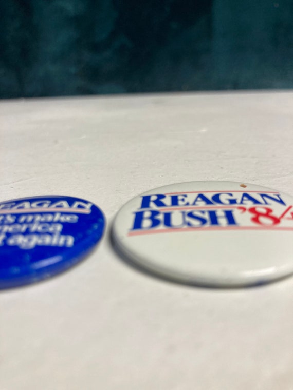 Reagan and Bush original campaign buttons let’s make … Gem