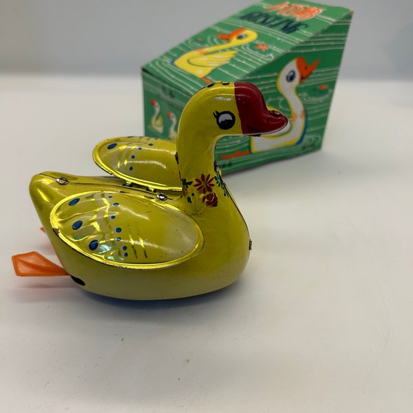 Tin lithograph Goslin wind up toy goose in original box!   made in China