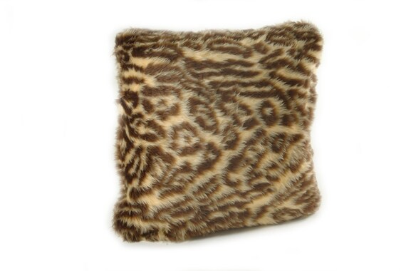 Faux Fur Fuzzy Animal Print Pillow with Faux Fur Pillows, Animal Print Faux Fur