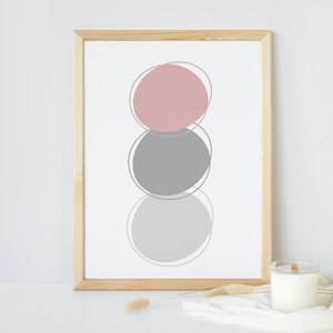 Printable Wall Art Prints, Light Grey Dark Grey Pink Abstract, A4, A3 Quotes, Poster, Downloadable Digital Download