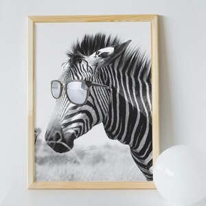 Printable Wall Art Prints, Zebra In Sunglasses, A4, A3, Inspirational Quotes, Motivational Poster, Downloadable Digital Download