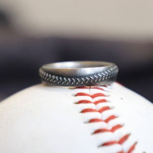 Women's 5mm Sterling Silver Softball Ring image 1