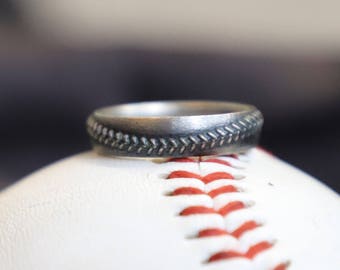 Women's 5mm Sterling Silver Softball Ring